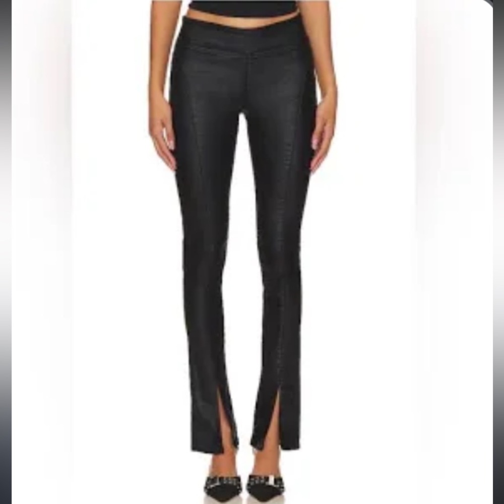 Free People Double Dutch Slit Skinny Mid-Rise pull-on Jeans in Black